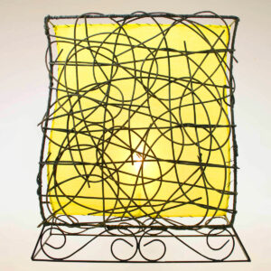 LAMPADA IN RATTAN E COTONE SEXI APERTA CM 50