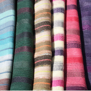 SCIARPINA IN COTONE A RIGHE