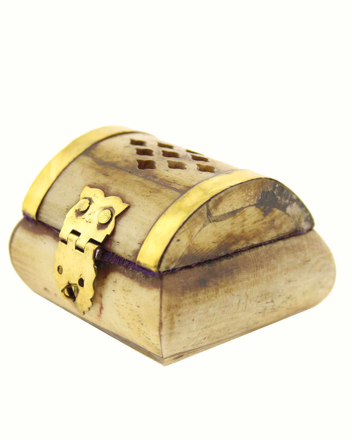 Tavolino Orientale Aroon L In Legno Con Intarsi In Ottone – Stile Marocchino 30x30x15 Cm