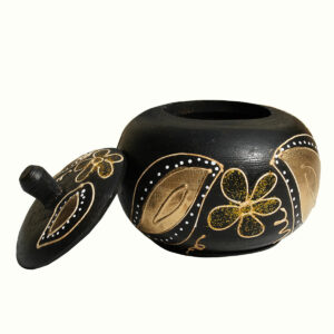 SCATOLINE ROTONDE BOMBATE DECORAZIONI ORO ( SET 3 PZ.)