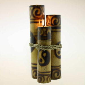 CANDELE IN BAMBOO (SET 3 PZ CM 25-30-35)