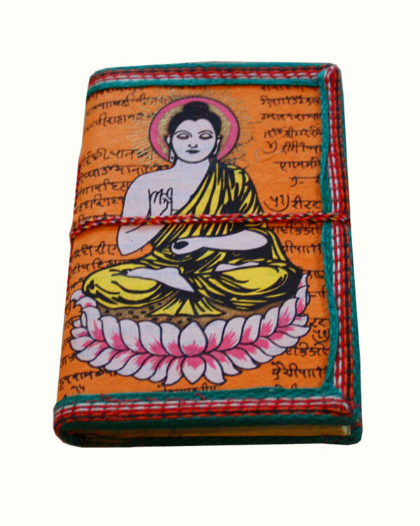 DIARIO IN COTONE CON MANTRA PICCOLO (cm 10 x 15)