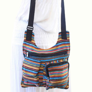 BORSA TASCONE A RIGHE CON TRACOLLA