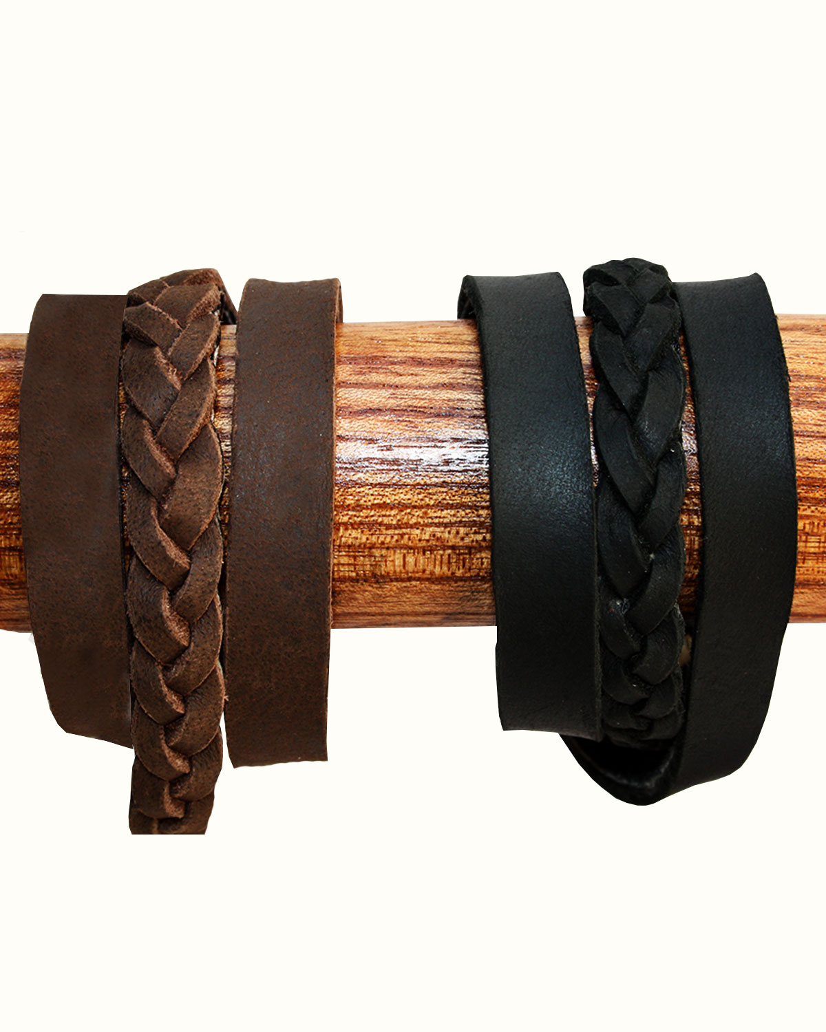 Bracciale In Pelle Intrecciata Per Papà – Regalo Con Scatola E Biglietto, Acciaio 316L, 21/23 Cm