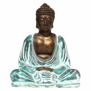 BUDDHA IN RESINA DIPINTA MEDITAZIONE NEW CM 15