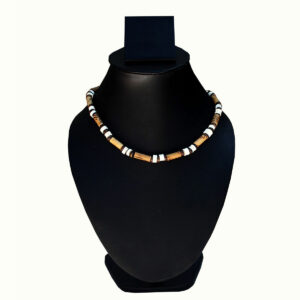 Collana Lunga In Legno Geometrico Multicolore Avalaya – Cordoncino Cotone Nero, Regolabile 100 Cm