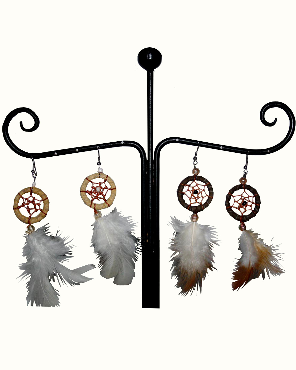 Orecchini Bohemien Con Piume Finte E Perline Di Semi - Nappe Acchiappasogni Colorate - Gioielli Etnici Per Donne, Regalo Originale