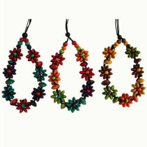 COLLANA 7 FIORELLINI COLORATI IN LEGNO