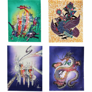 DIPINTI CON TECNICA BATIK (CM 75 x 90)