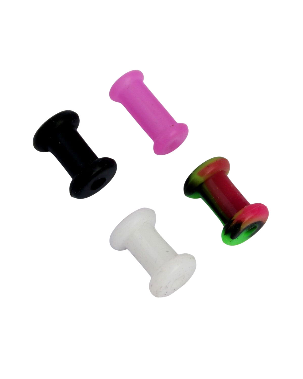Set Di 12 Dilatatori Per Orecchie In Legno E Silicone – Tunnel Leggeri Con Zirconi (6 Legno + 6 Silicone)