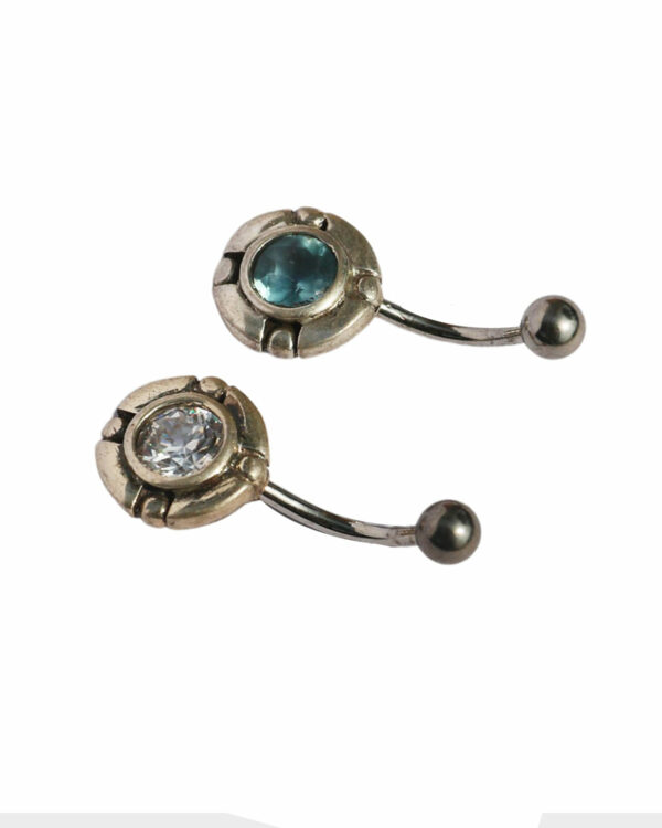 PIERCING GIOIELLO PER OMBELICO IN ACCIAIO CHIRURGICO CON BRILLANTE MM 1,6