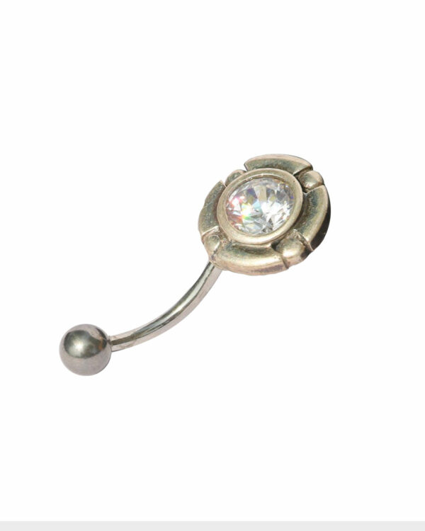 PIERCING GIOIELLO PER OMBELICO IN ACCIAIO CHIRURGICO CON BRILLANTE MM 1,6