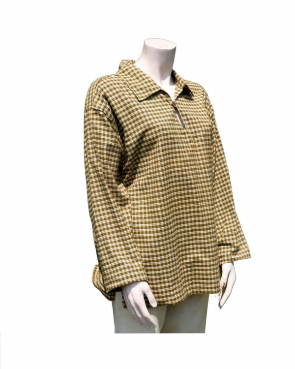 CAMICIA IN FLANELLA CON COLLETTO E BOTTONE