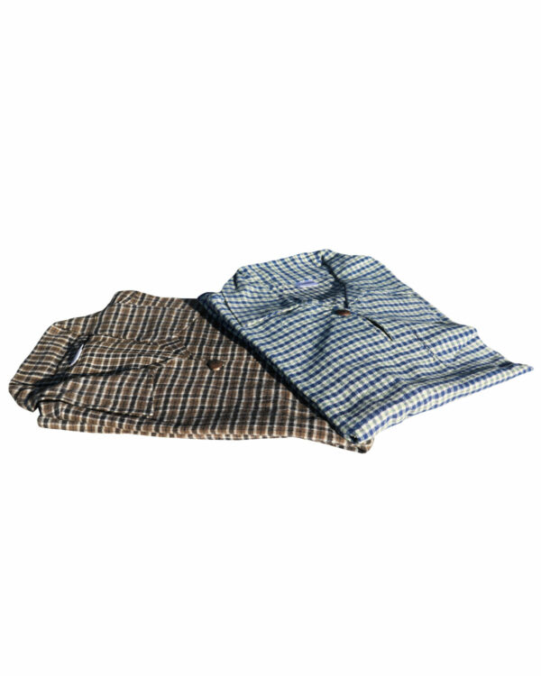 CAMICIA IN FLANELLA CON COLLETTO E BOTTONE