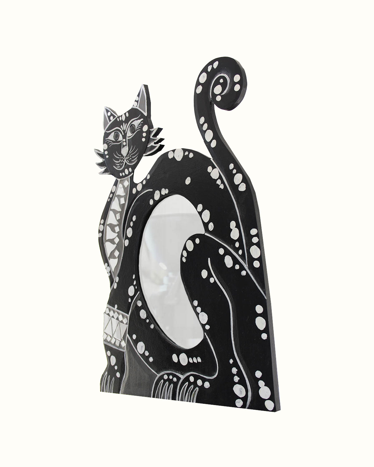 Allen Deco Specchio Tascabile Disegno Gatto, 9,3 X 6,2 Cm, In Vetro, Multicolore