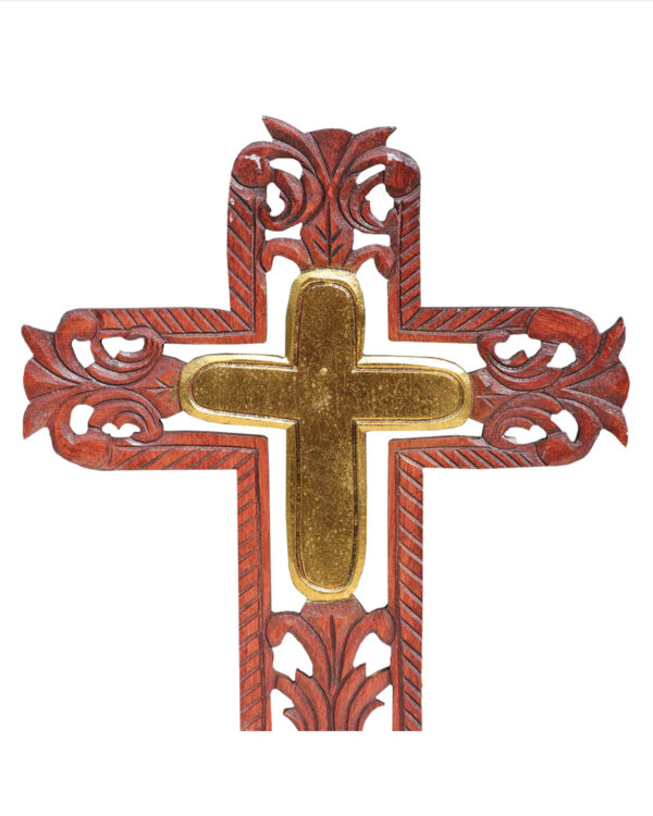 CROCE CRISTIANA IN LEGNO INTAGLIATA