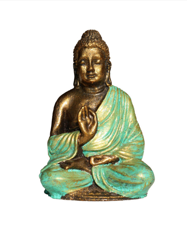 BUDDHA IN RESINA DIPINTA MANO OM CM 12