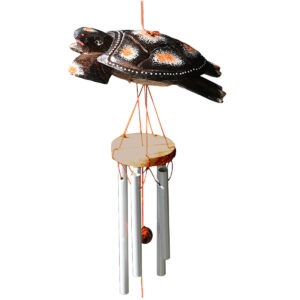 WINDCHIME IN LEGNO E ALLUMINIO CON TARTARUGA