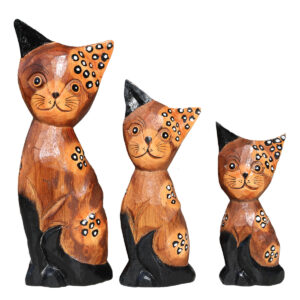 GATTI IN LEGNO SIAMESI  ( SET 3 PZ. CM 15-20-25 )