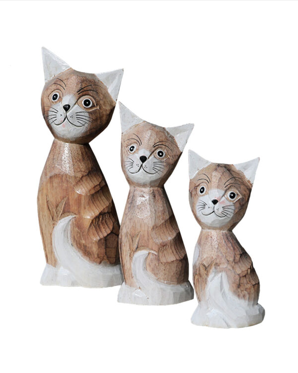 GATTI IN LEGNO SIAMESI  ( SET 3 PZ. CM 15-20-25 )