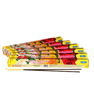 INCENSI  ROSA BIANCA GIALLA ROSSA  (marche assortite) ( 6 p. esag. X 20 sticks )