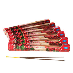 INCENSI  FRUTTI ROSSI (marche assortite) ( 6 p. esag. X 20 sticks )