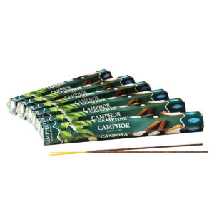 INCENSI  CANFORA (marche assortite) ( 6 p. esag. X 20 sticks )