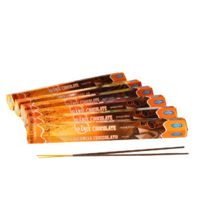 INCENSI  ARANCIO E CIOCCOLATO  (marche assortitte) (6 p. esag x 20 sticks)