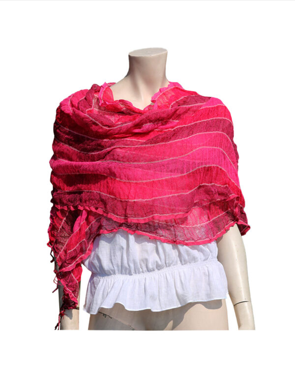 SCIARPINA IN COTONE ONDULATA FUCSIA