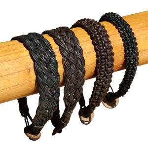 BRACCIALETTI IN CUOIO E CUOIO CON CANAPA INTRECCIATI