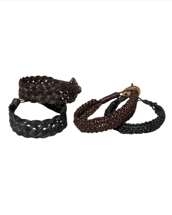 BRACCIALETTI IN CUOIO E CUOIO CON CANAPA INTRECCIATI