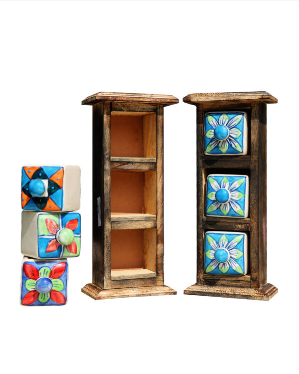 CASSETTIERA MODELLINO PORTAGIOIE 3 CASSETTI IN CERAMICA