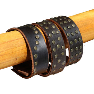 BRACCIALI IN CUOIO A FASCIA BORCHIATI