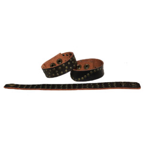 BRACCIALI IN CUOIO A FASCIA BORCHIATI