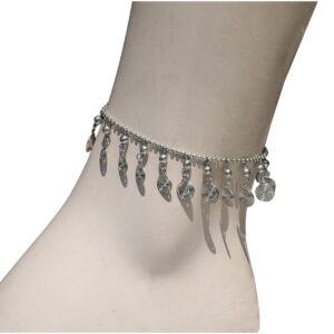 CAVIGLIERE IN WHITE METAL CON SPIRALE O FOGLIE