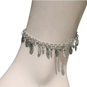 CAVIGLIERE IN WHITE METAL CON SPIRALE O FOGLIE