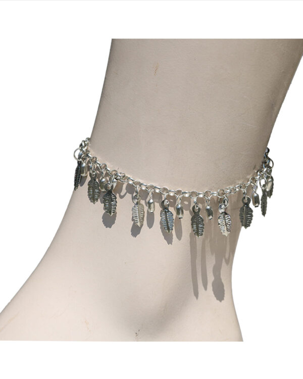CAVIGLIERE IN WHITE METAL CON SPIRALE O FOGLIE