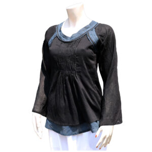 CAMICIA MANICA LUNGA 2 COLORI CON ARRICCIATURA