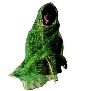 DUPATTA CON RICAMI IN BROCCATO DORATI