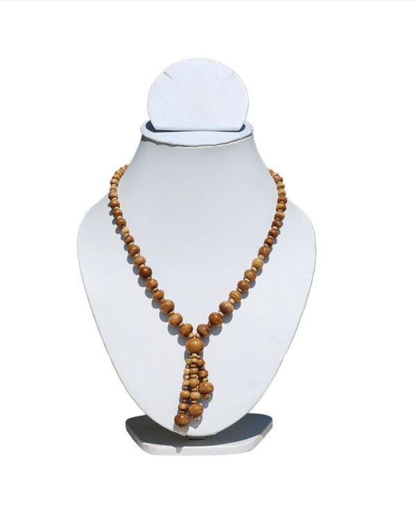 COLLANA IN OSSO A PERLE TONDE CON 3 PENDAGLI