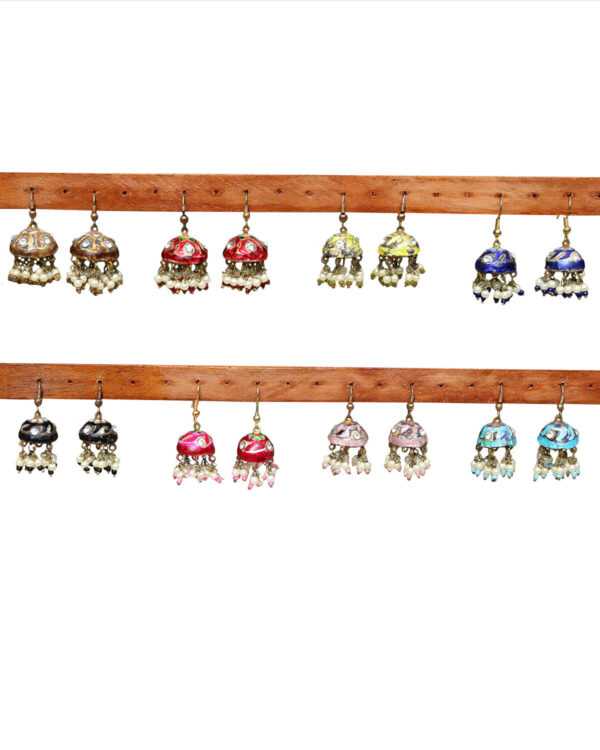 ORECCHINI JHUMKA CLASSICI A CUPOLINA CON BRILLANTINI