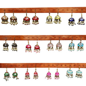 ORECCHINI JHUMKA CLASSICI A CUPOLINA CON BRILLANTINI
