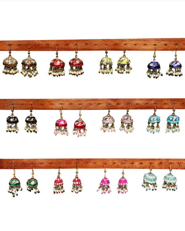 ORECCHINI JHUMKA CLASSICI A CUPOLINA CON BRILLANTINI