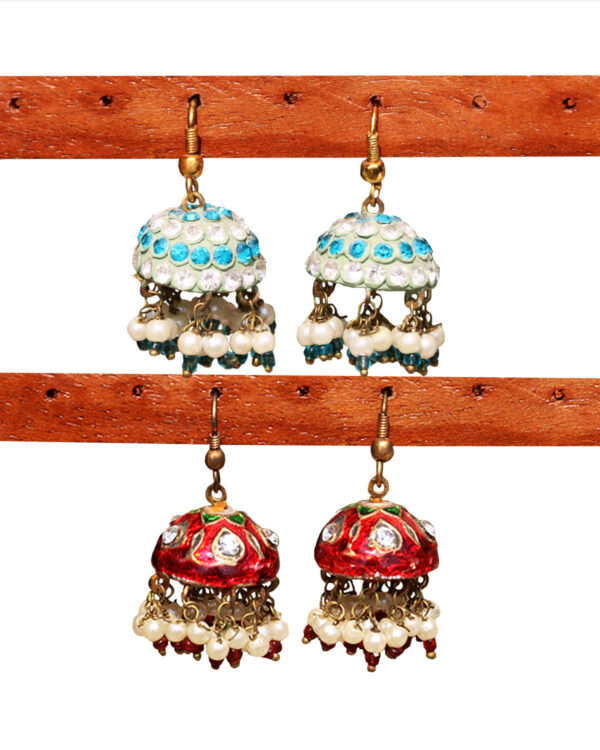 ORECCHINI JHUMKA CLASSICI A CUPOLINA CON BRILLANTINI