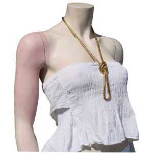 COLLANA SEMIRIGIDA LUNGA BREIL IN OTTONE