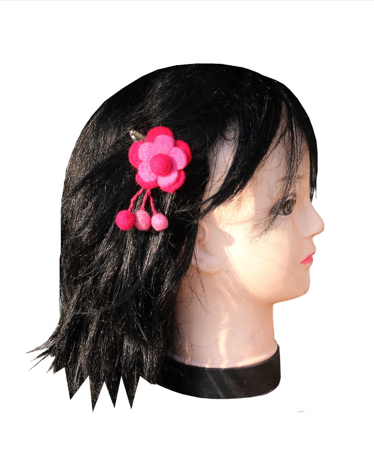 3916_1 MOLLETTINE PER CAPELLI MARGHERITA CON PALLINE ( 2 pz. )