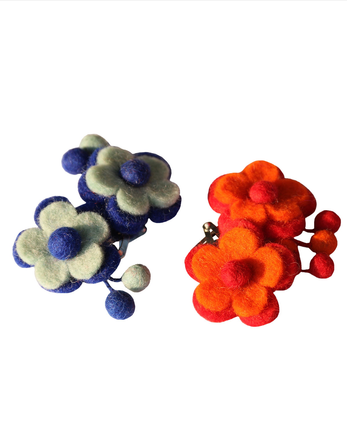 3916_2 MOLLETTINE PER CAPELLI MARGHERITA CON PALLINE ( 2 pz. )