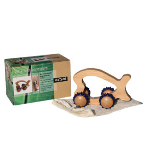 MASSAGGIATORE IN LEGNO NATURALE CON ROTELLE