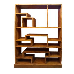 LIBRERIA  IN LEGNO DI TEAK GEOMETRICA