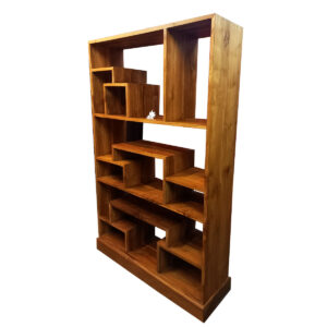 LIBRERIA  IN LEGNO DI TEAK GEOMETRICA